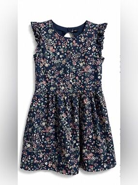 GAP Floral sleeve XXL 14/16 flowey gathered skirt navy spring summer party dress